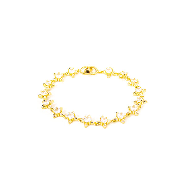 Pulsera dorada destellos con cristales