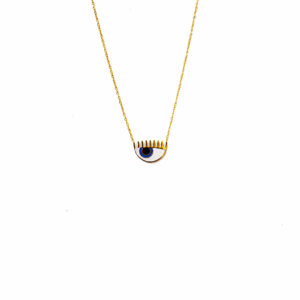 COLLAR OJO AZUL DORADO