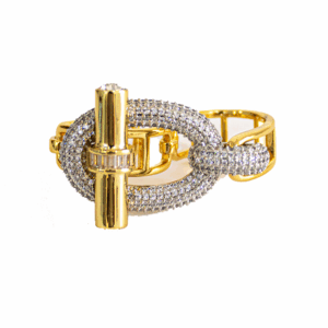 ANILLO DOBLE GRANDE BICOLOR CON ZIRCONIAS