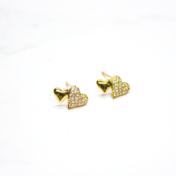 MINI ARETES CORAZÓN DOBLE