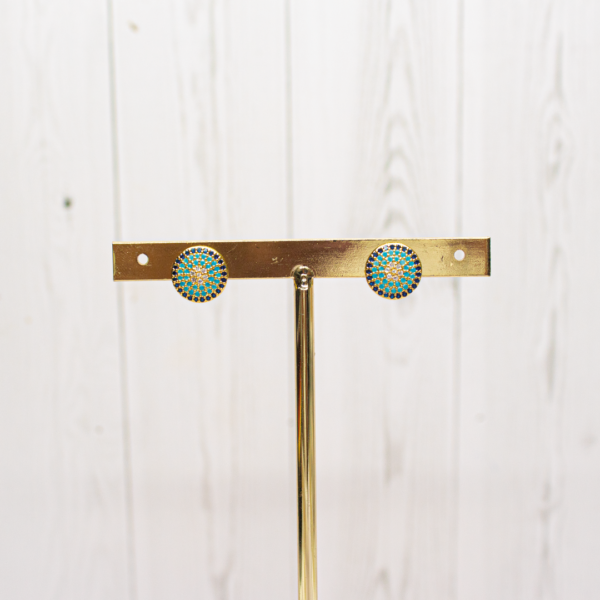 ARETES BOTON AZUL