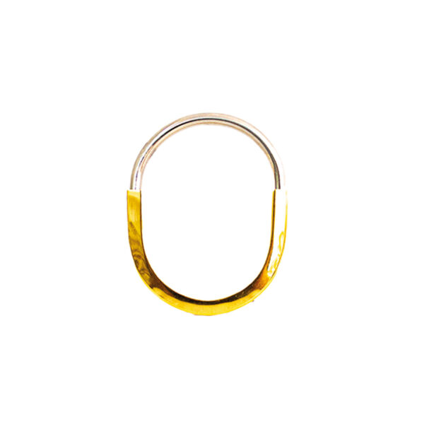 Brazalete dupe padlock plata con dorado y cristales - Imagen 2