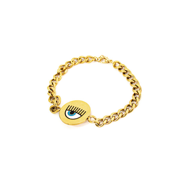 Pulsera dorada ojo turco