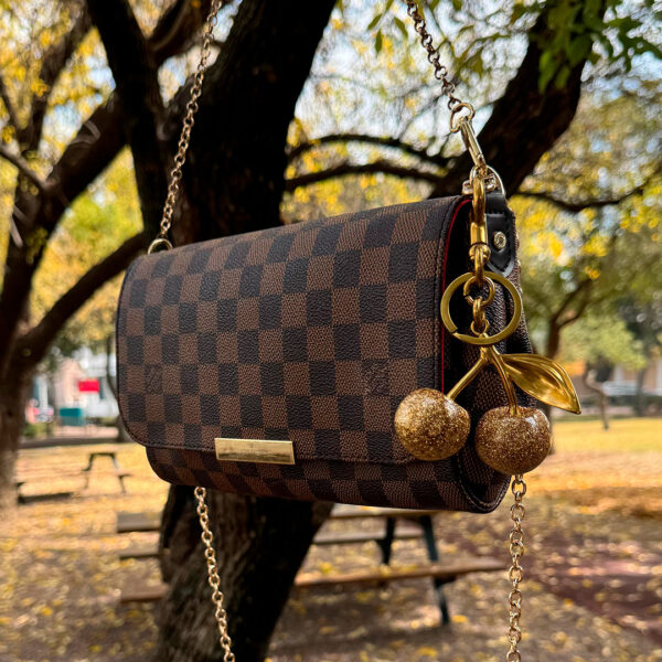 Llavero cereza dorada - Imagen 2
