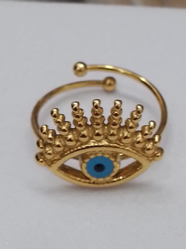 ANILLO DORADO OJO TURQUESA