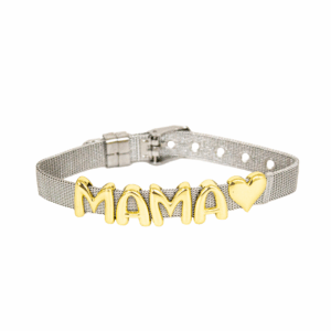 Brazalete Mamá plata con dorado