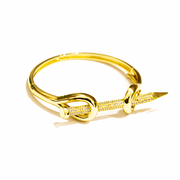 Pulsera Clavo dorada con cristales
