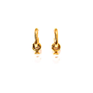 ARETES LINA DORADOS CON PERLA BLANCA