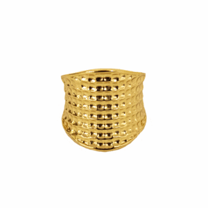 ANILLO DORADO ANCHO CON LINEAS
