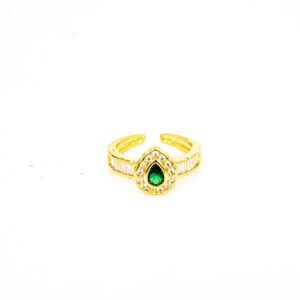 ANILLO DORADO GOTA VERDE