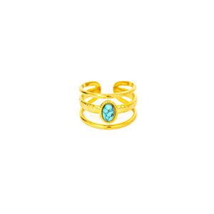 ANILLO DORADO CON PIEDRA AZUL