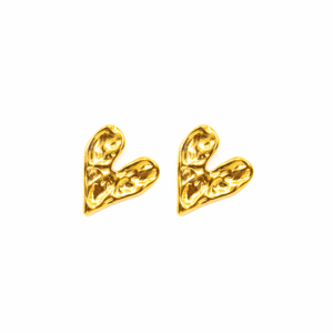 ARETES CORAZÓN DORADOS MARTILLADOS350